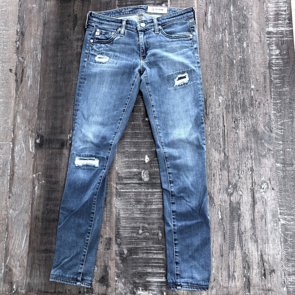 AG Adriano Goldschmied The Legging Super Skinny Premium Jeans Blue Distressed 26